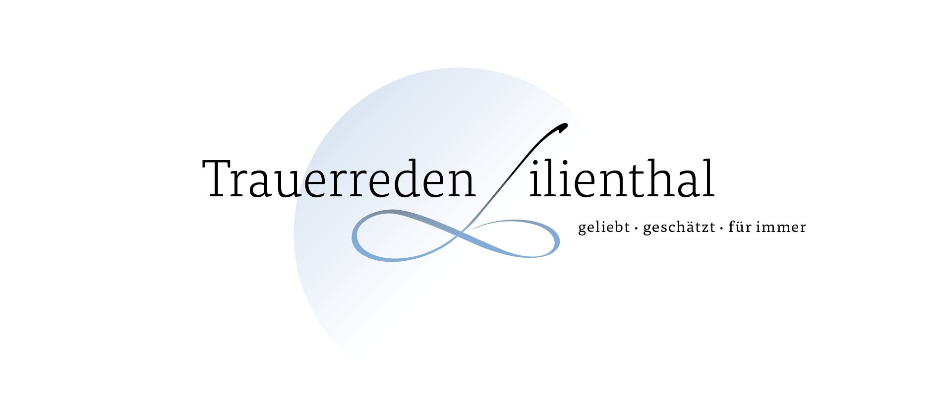 Logo von Trauerreden Lilienthal Ein zum großes L geschwungen bis zum Unendlichkeitssymbol ist das Key Visual der Marke
